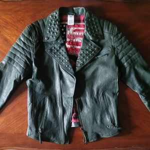 True Religion lambskin moto jacket